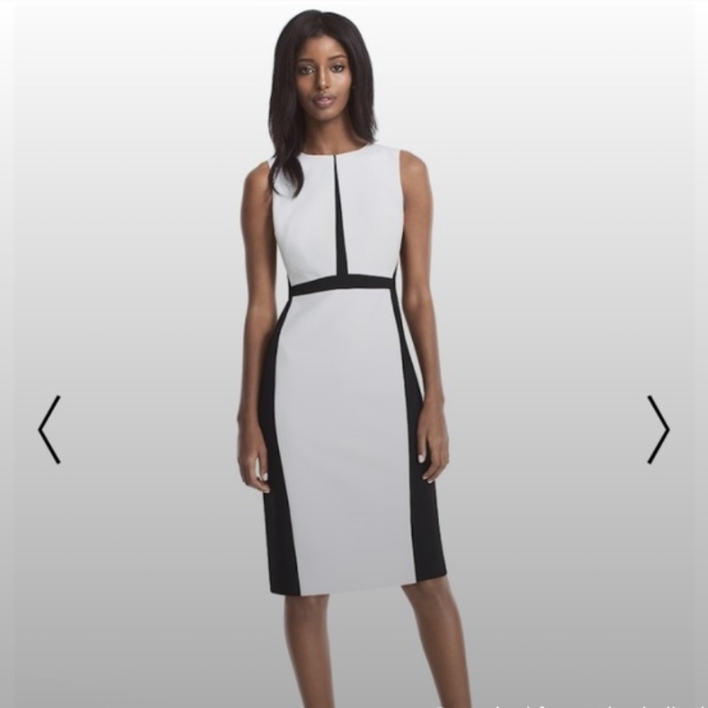 White House Black Market Colorblock Sheath Dress Sz 4